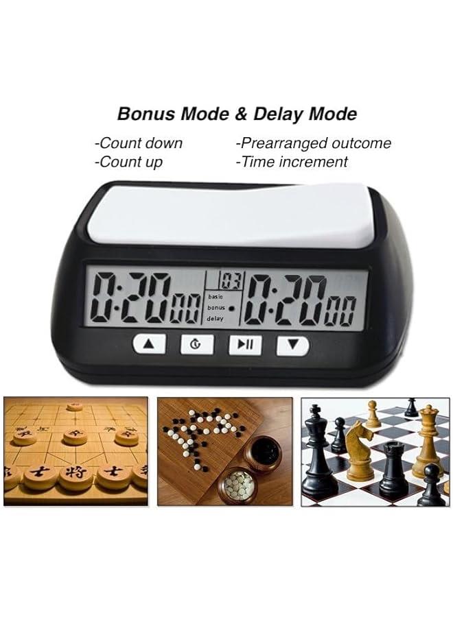 Multifunctional Chess Clock, Professional Electronic Chess Timer, Portable Digital Chess Clock for Chinese Chess International Chess Board Go Game Gobang (Black) - Image 2