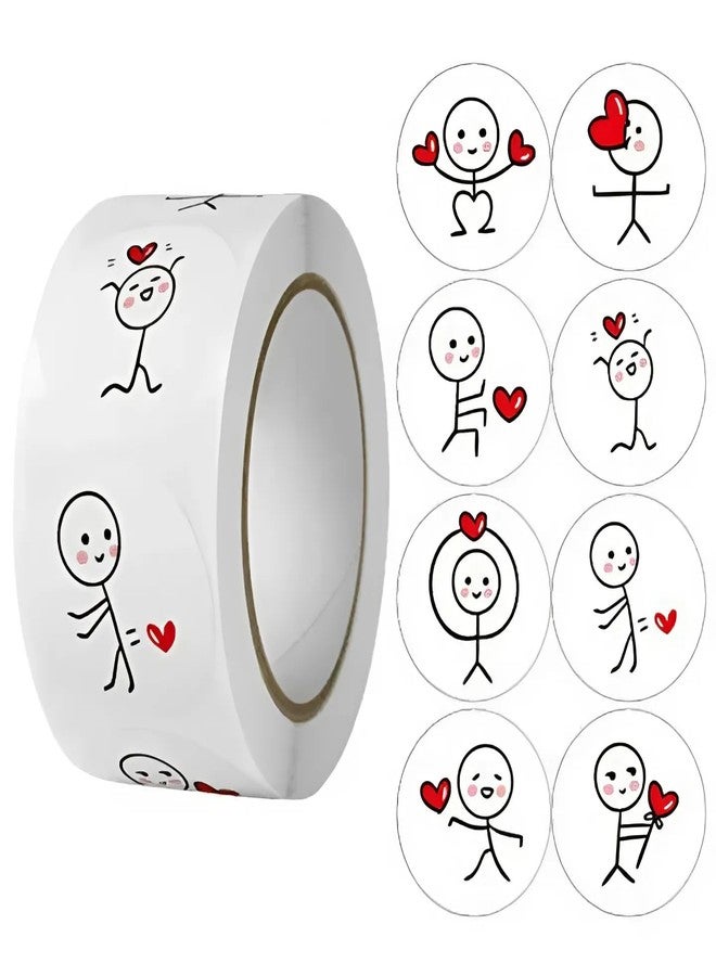 2heet 500 Pcs 1-Inch Thank You for Supporting My Business Gift Stickers – Perfect Handmade Paper Labels for Crafting, Card Making, and Packaging (Stickmen with Heart) - Image 1