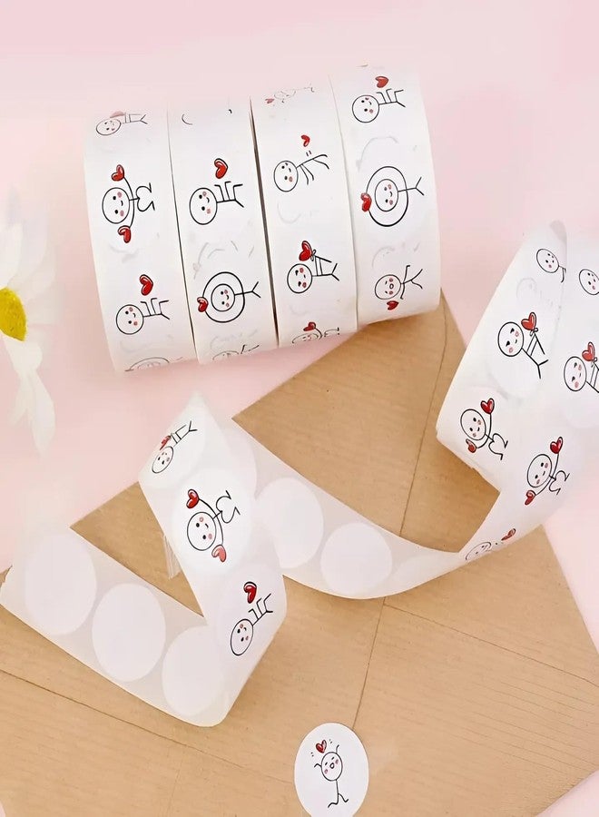 2heet 500 Pcs 1-Inch Thank You for Supporting My Business Gift Stickers – Perfect Handmade Paper Labels for Crafting, Card Making, and Packaging (Stickmen with Heart) - Image 5