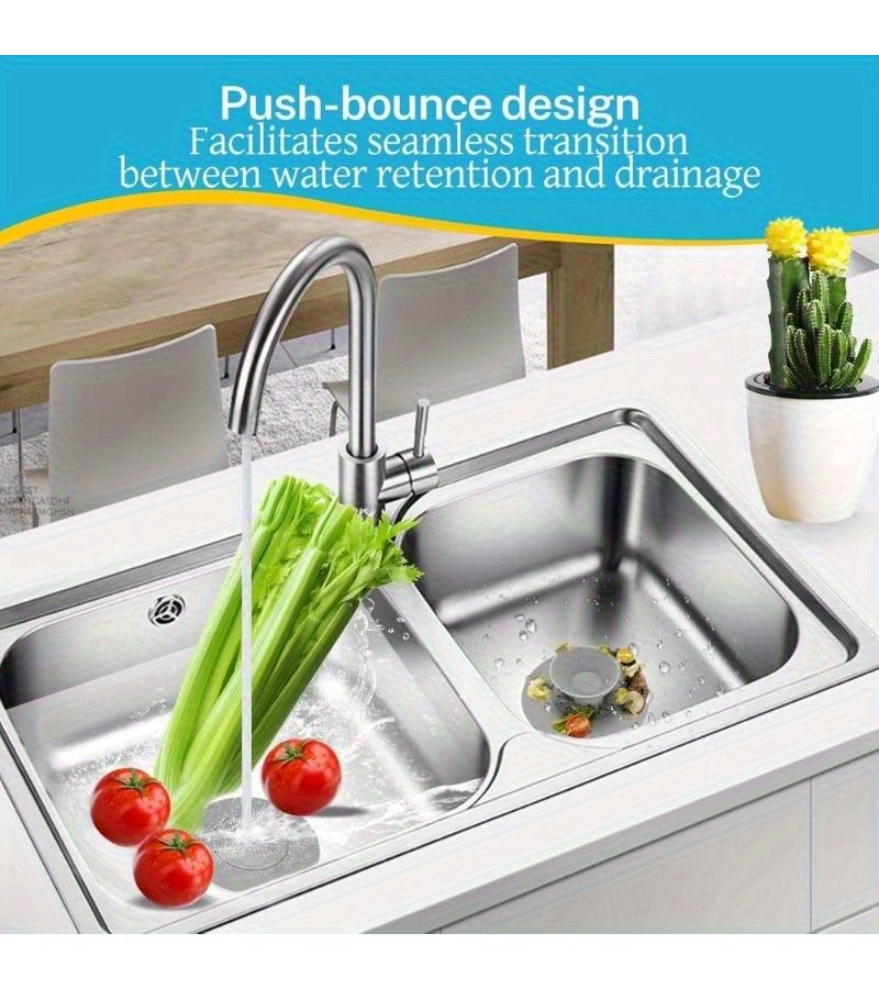 Grey Hair Filter Drain Plugs for Sink Shower Dishwasher Prevents Clogs Leak Proof Universal - Image 3