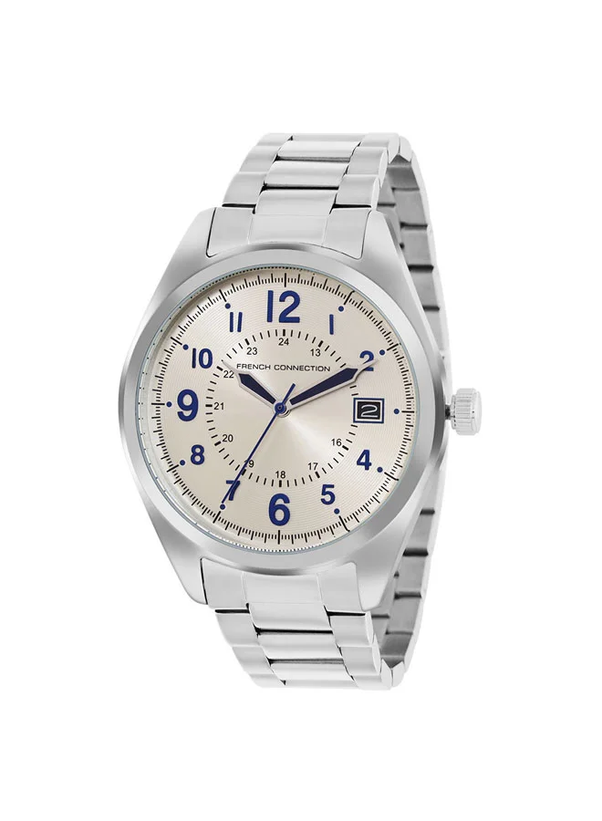 French Connection 42mm Men's Quartz Watch with Silver Dial