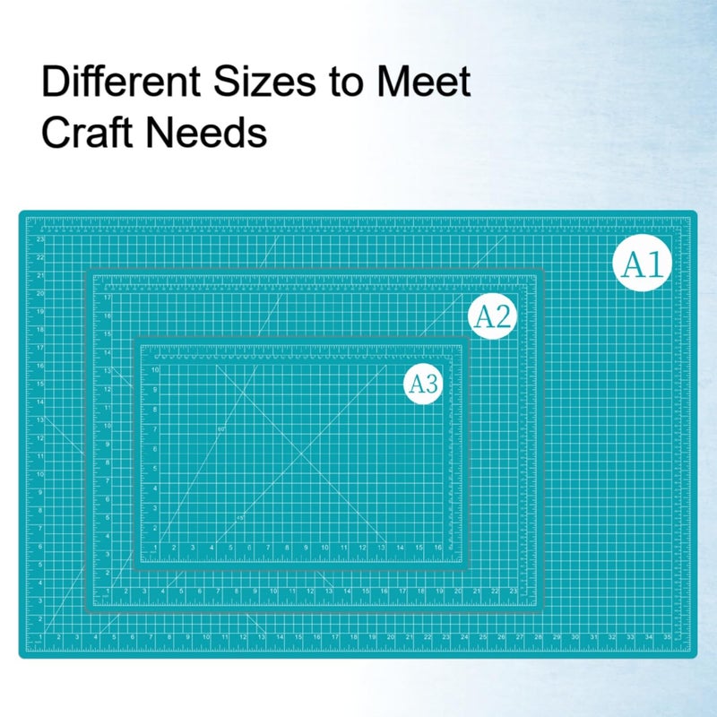 AMASEWART 18"x12" Self Healing Cutting Mat, Sewing Mat for Crafts, Double Sided 5-Ply Table Cutting Board for Fabric Quilting Leather Modeling Hobby Project, Turquoise - Image 5