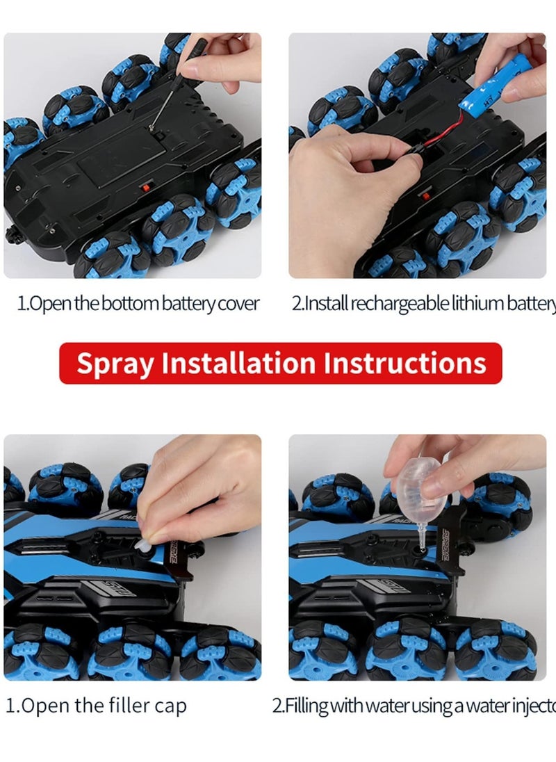 Excefore 8WD RC Stunt Car 360 Spin Flip RC Stunt Car with Light and Cool Spray Gift for Boys  - Image 2