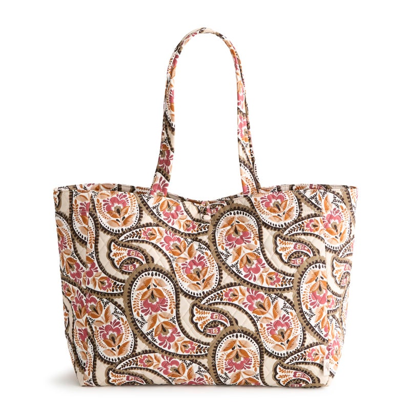 Vera Bradley Premium Cotton Hathaway Tote Bag, Blooming Paisley, One Size - Image 4