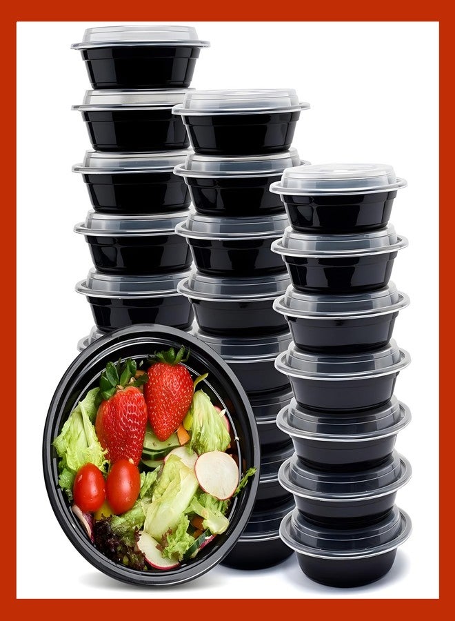 Pokanic Meal Prep Containers Round [10 Set] x [16 oz] with Lids, 1 compartment, Stackable, Reusable, Leakproof, Food Safe, Microwave, Freezer & Dishwasher Safe for Food Prep Storage (10 Set, 16 oz) - Image 1