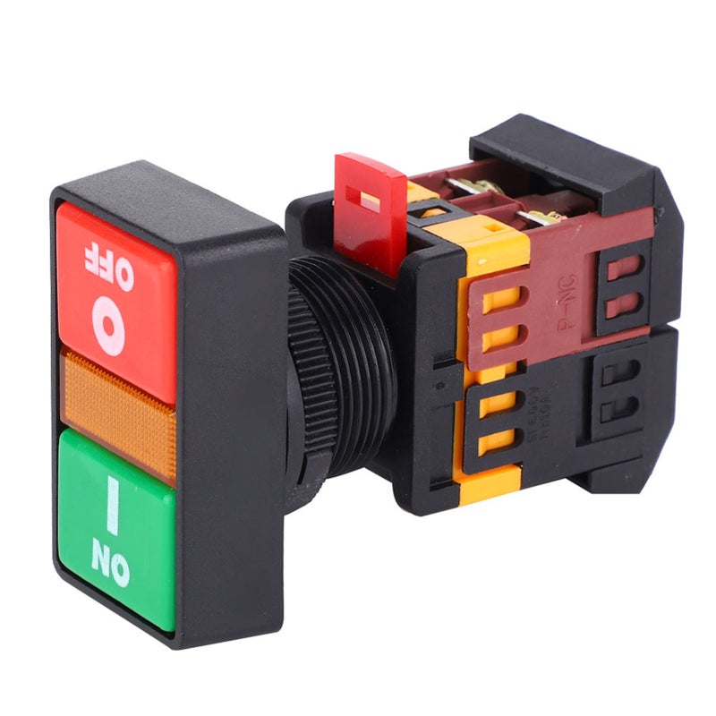مفتاح ضغط مزدوج PPBB-30N بمصباح LED، زر مؤقت لتفعيل وإيقاف التشغيل (380 فولت تيار متردد) - Image 2