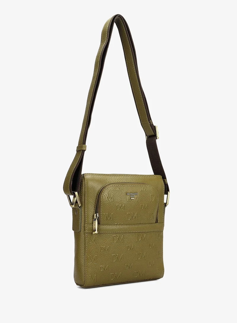 Da Milano Olive Monogram Men Sling for Men | Best Price UAE