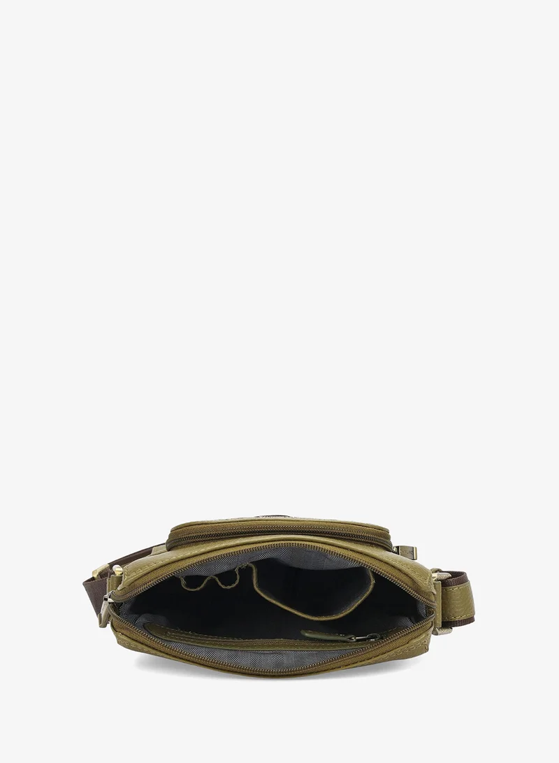 Da Milano Olive Monogram Men Sling for Men | Best Price UAE