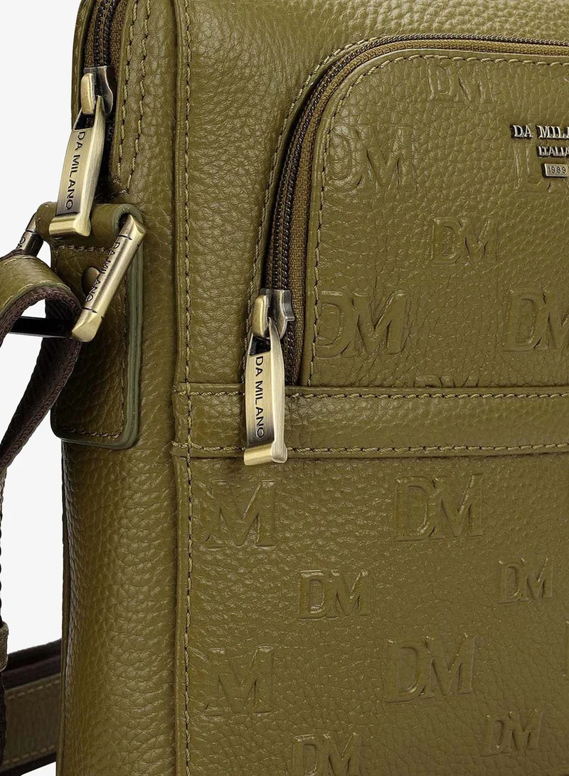 Da Milano Olive Monogram Men Sling for Men | Best Price UAE