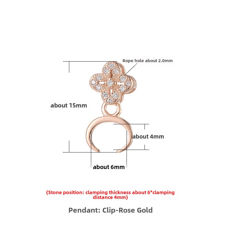 Generic New S925 Silver Bead Clasp Pendant KTJ-2475 Rose Gold 
