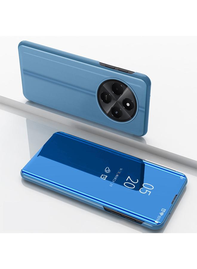 For Xiaomi Redmi 14C 4G Plated Mirror Horizontal Flip Leather Phone Case with Holder(Blue)