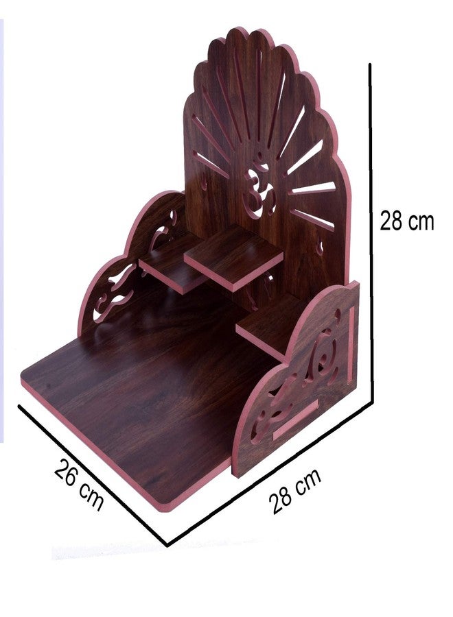Lakhaji Beautiful MDF Wooden Temple Home Temple Pooja Mandir Wall Hanging and Table Top Home Mandir Temple Home Decor Beautiful Wooden Temple (Brown) - Image 4
