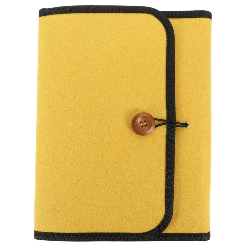 Yellow Felt Organizer Bag for Smartwatch Straps Travel Storage Case 26cm - Image 2
