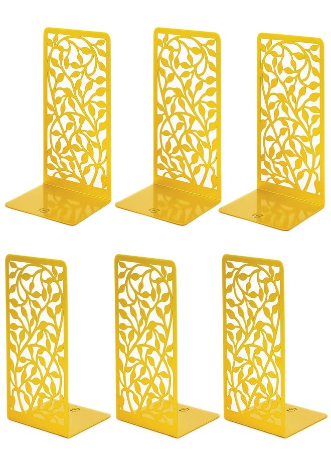 CNK Book Ends Bookends for Decorative Books Holder Bookend Shelves End Hold Heavy Duty Holders Stoppers Metal Stopper Cute Boho Bookshelf Holds Cookbook Office Home Set of 6 Bookends Pair Gold - Image 1