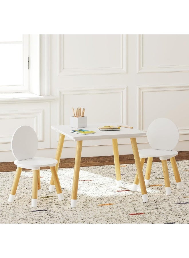 UTEX Kids Table with 2 Chairs Set for Toddlers Boys Girls 3 Piece Kiddy Table and Chairs Set White - Image 2