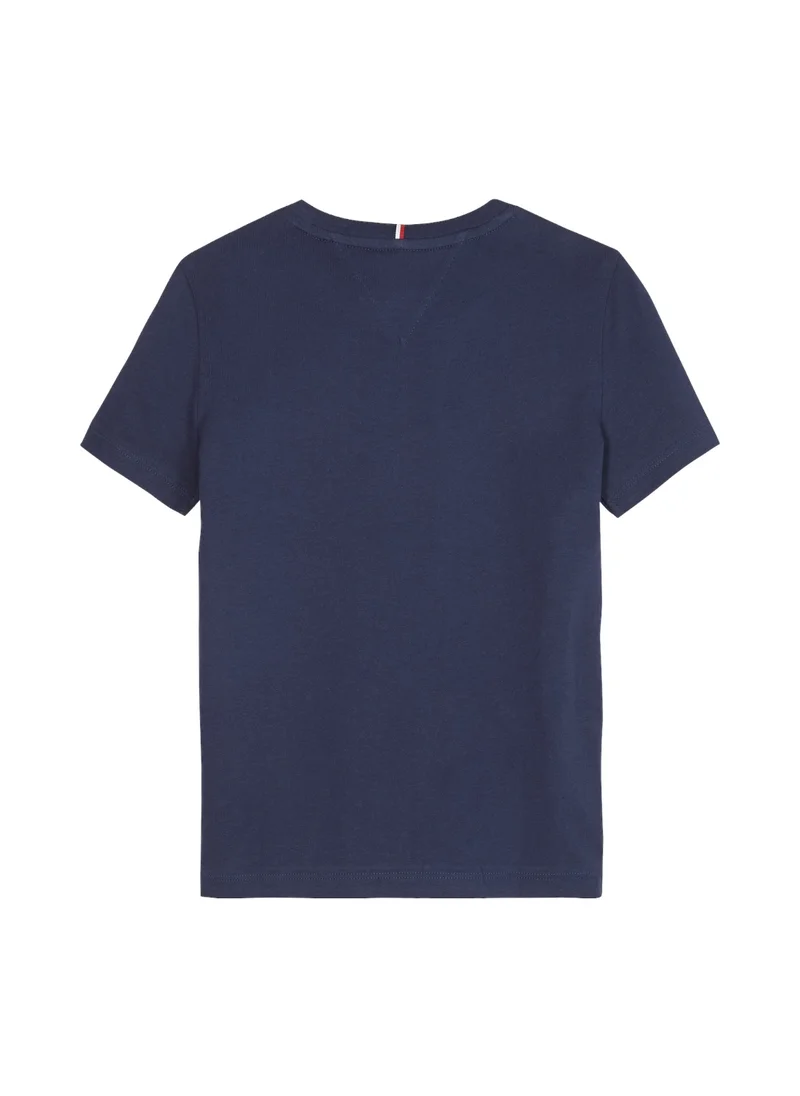 TOMMY HILFIGER Kids' Essential Organic Cotton Logo T-Shirt - Cotton, Blue