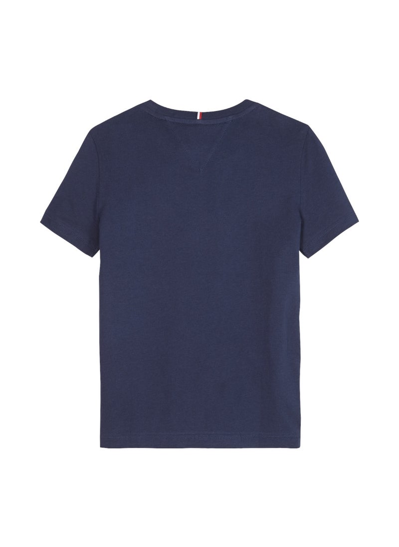 TOMMY HILFIGER Kids' Essential Organic Cotton Logo T-Shirt - Cotton, Blue  - Image 2