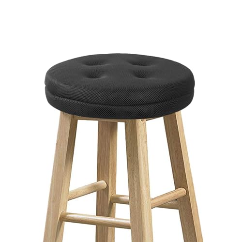 baibu Bar Stool Cushions, Super Breathable Round Bar Stool Covers Seat Cushion Round with Elastic Black 13" - One Cushion Only - Image 1
