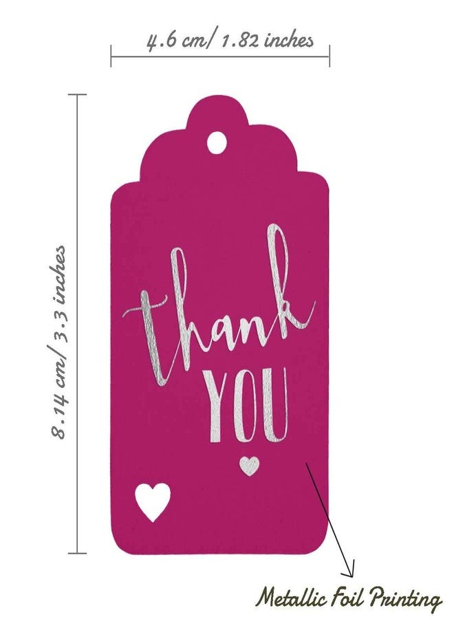 Inkdotpot Silver Foil Thankyou Bridal Shower-Baby Shower-Retirement-Wedding-Birthday Tags Favor Hang Paper Tags 100 Pack - Image 5
