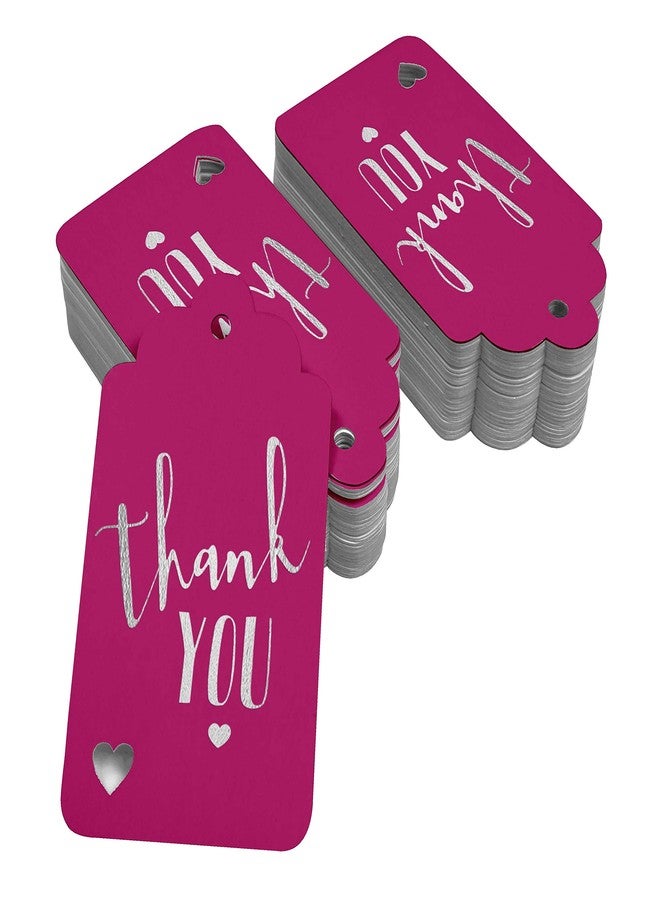 Inkdotpot Silver Foil Thankyou Bridal Shower-Baby Shower-Retirement-Wedding-Birthday Tags Favor Hang Paper Tags 100 Pack - Image 2