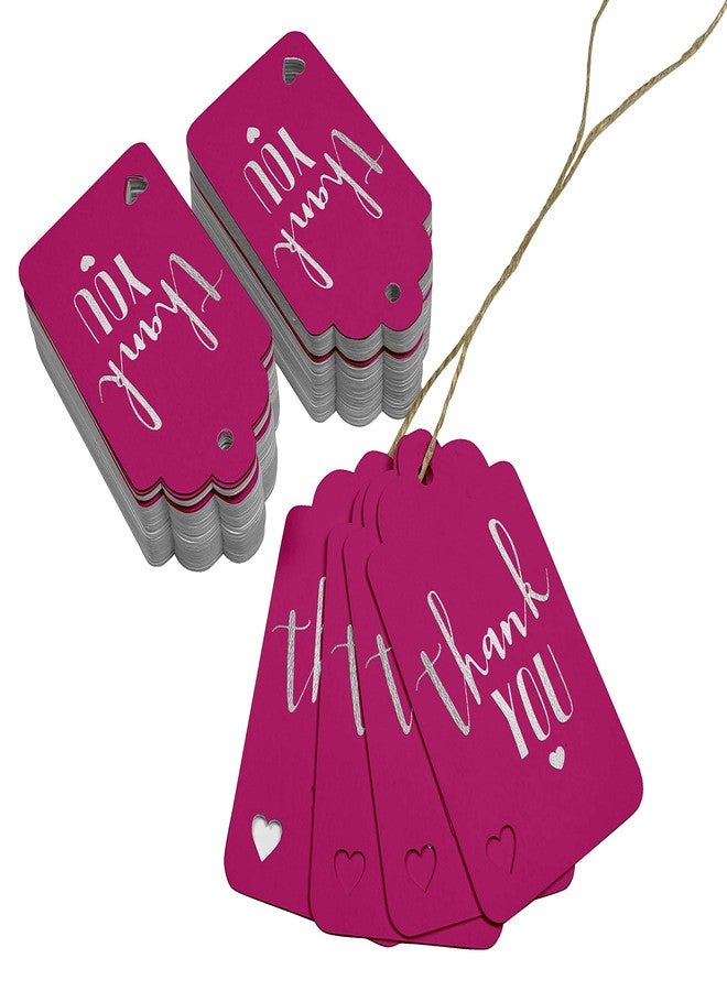 Inkdotpot Silver Foil Thankyou Bridal Shower-Baby Shower-Retirement-Wedding-Birthday Tags Favor Hang Paper Tags 100 Pack - Image 3