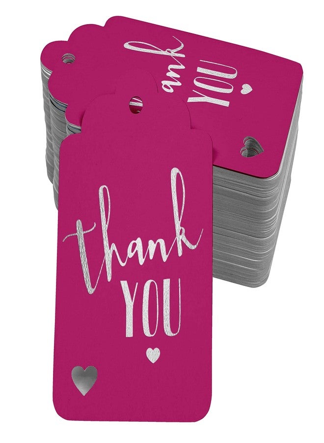 Inkdotpot Silver Foil Thankyou Bridal Shower-Baby Shower-Retirement-Wedding-Birthday Tags Favor Hang Paper Tags 100 Pack - Image 1