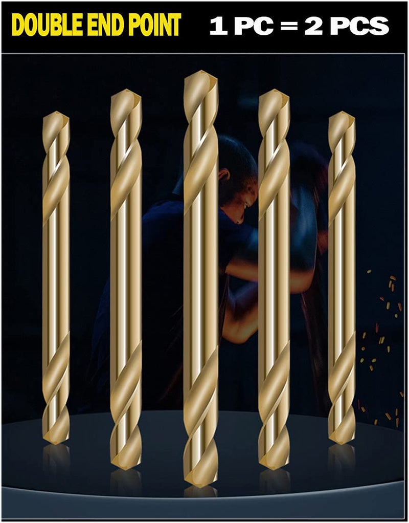 MAX-CRAFT Store HSS Cobalt Drill Bit Double End 5/32 in. Stubby Body Drill Steel Metal Iron-10Pcs - Image 3