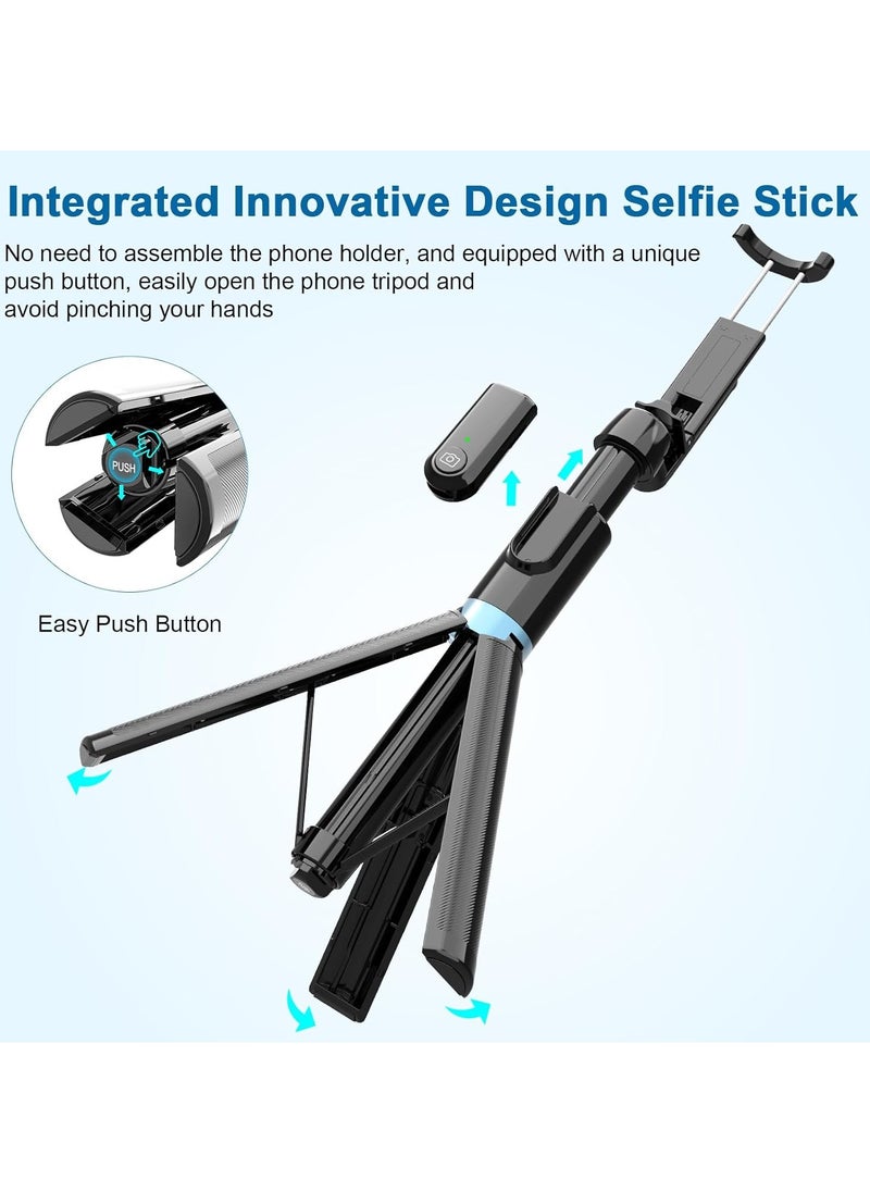 Selfie Stick Tripod with Rechargeable Remote, 130cm Phone Tripod for iPhone– Portable Mobile Tripod Stand for Trave Video Recording