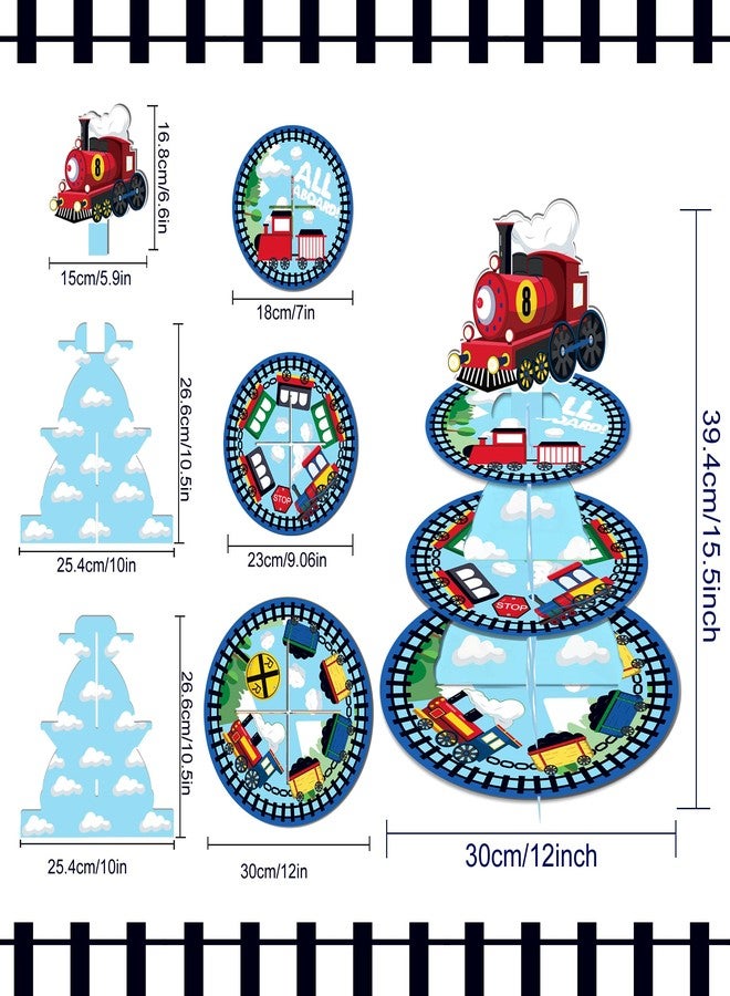 CC HOME Train Cupcake Stand 3 Tier Little Train Party Supplies Cake Stand for Kids Birthday Party Decorations - Image 4