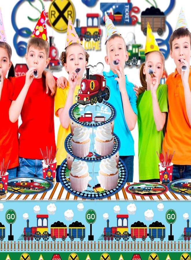 CC HOME Train Cupcake Stand 3 Tier Little Train Party Supplies Cake Stand for Kids Birthday Party Decorations - Image 5