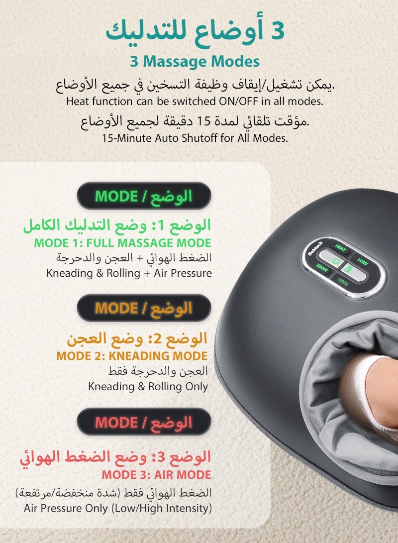 Nekteck Shiatsu Foot Massager Machine with Soothing Heat, Deep Kneading Therapy, Improve Blood Circulation and Foot Wellness,Relax for Home or Office Use - Image 2