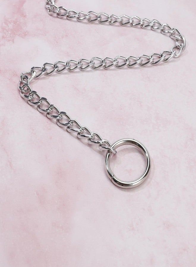 MILAKOO Lariat Y-Necklace Cuban Chains Silver Necklace for Women Punk Rock Long Necklace Slip Link - Image 4