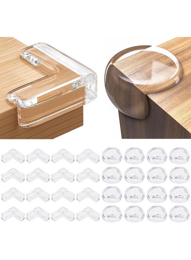 YIIFELL 32 Pack Corner Protector Baby, Table Corner Protectors for Baby Corner Protector Guards Clear Corner Protectors for Furniture Corner Protectors Corner Guards Baby Proof Corner Covers Baby Safety - Image 1