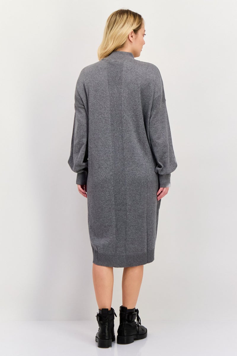 ESPRIT Women Knitted Sweater Dress, Heather Grey - Image 4