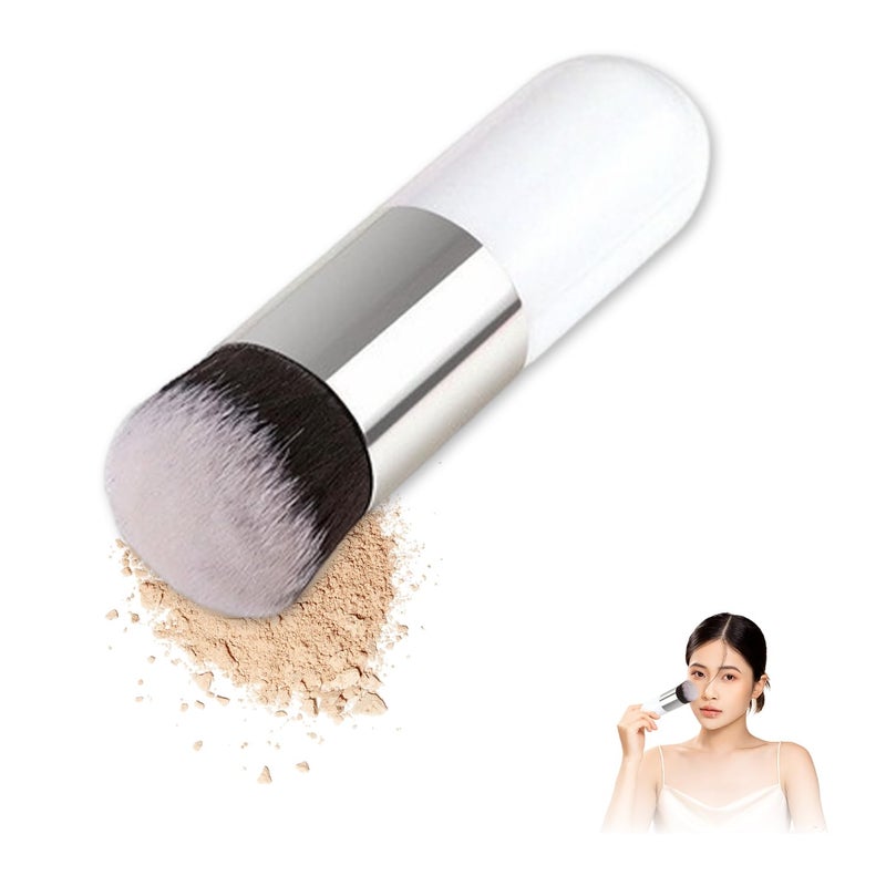 YAFIYGI فرشاة أساس صغيرة للسفر فرش مكياج مسطحة ممتلئة لطيفة فرشاة دمج كثيفة وثابتة لمنتجات السائل والكريم والبلشر ومستحضرات التجميل على الخدين مجموعة صغيرة للنساء