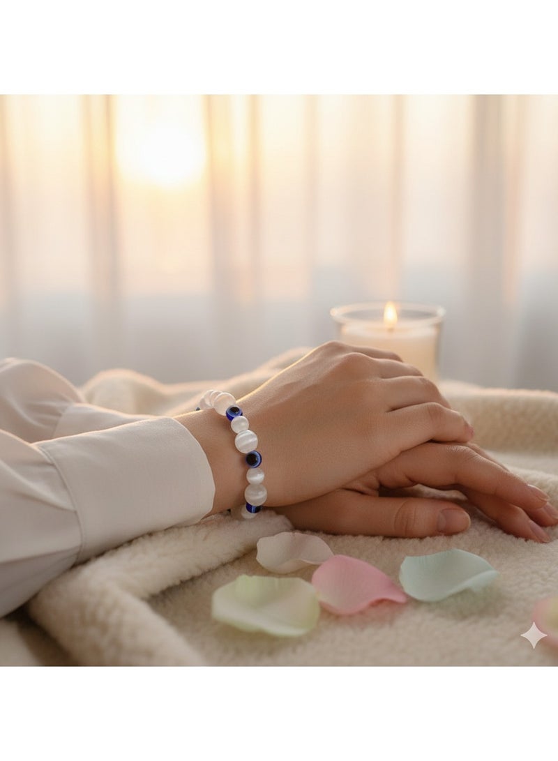 سوار حجر عين القط، بفواصل عين شريرة، عصري ومتعدد الاستخدامات، سوار دائري من خرز، مجوهرات - Image 3