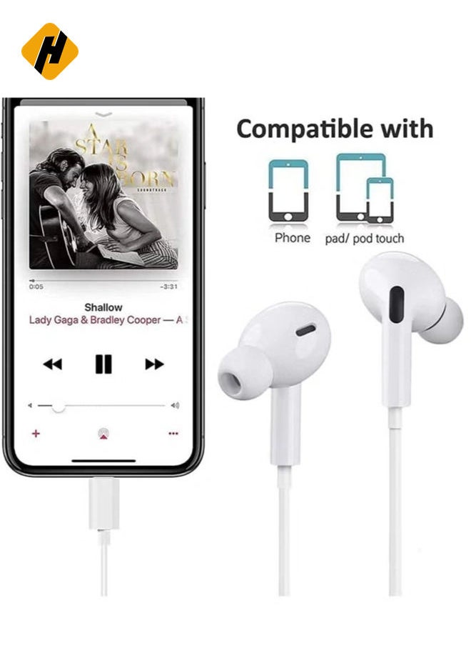 HuHa - Earbuds/Headphone with Lightning Connector(Built-in Microphone & Volume Control) in-Ear Stereo Headphones Headset Compatible with iPhone14/SE/11/X/8 7-All iOS System[Apple MFi Certified]Plug and play - Image 1
