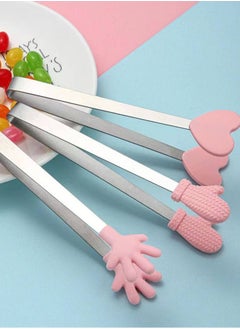 Generic 3-Piece Silicone Food Tongs, Colourful Mini Kids Tongs for Serving Food, Ice Cube, Fruits, Sugar, Barbecue  - Image 1