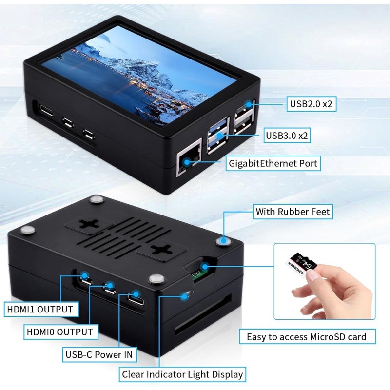 GeeekPi 3.5 Inch HDMI Touch Screen with Case for Raspberry Pi 5 Includes Official Pi 5 Active Cooler 320x480 TFT LCD Display Touchscreen Monitor for Home Lab and DIY Projects - Image 5