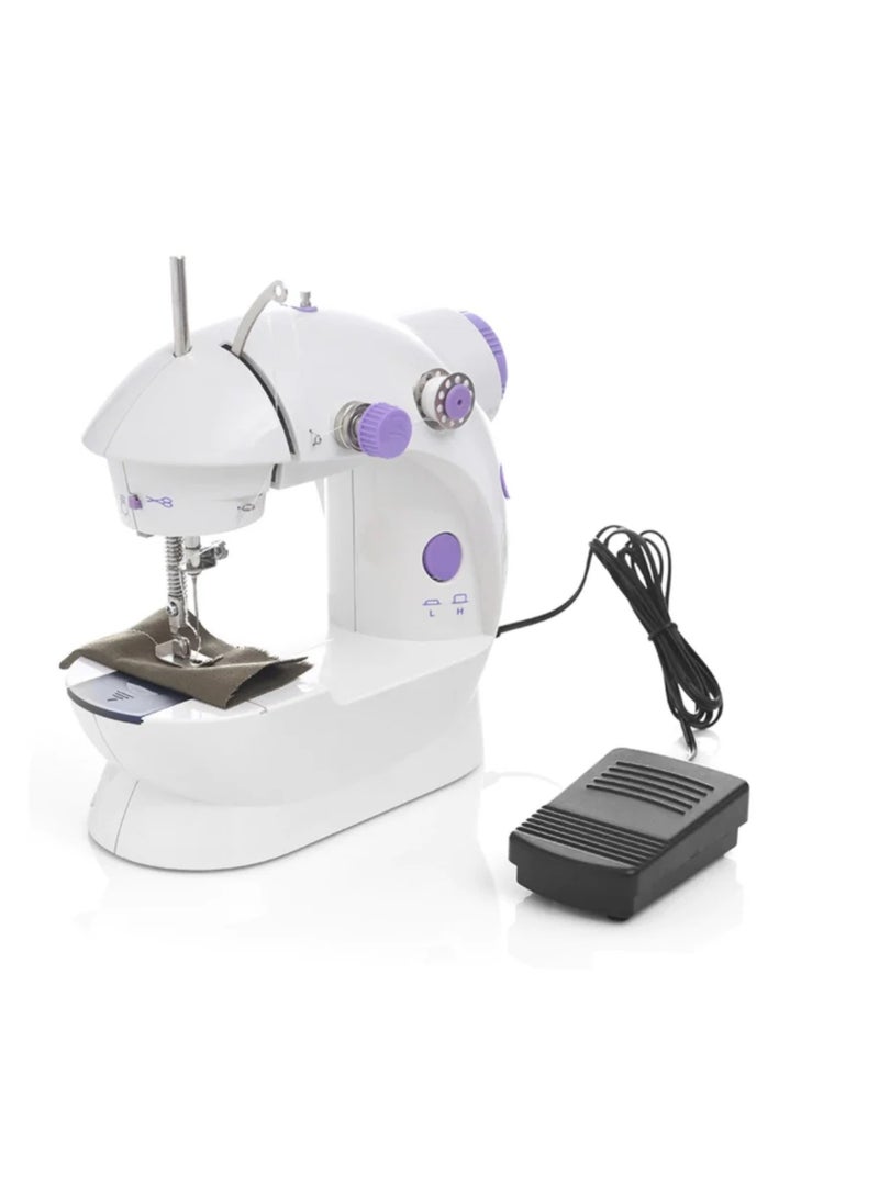 DIGI CORE Mini Sewing Machine Portable Household Sewing Machine For Beginners Double Threads And Two Speed-Multi-Function Mending Machine With Foot Pedal for Kids Women Travel and Quick Sewing - Image 1