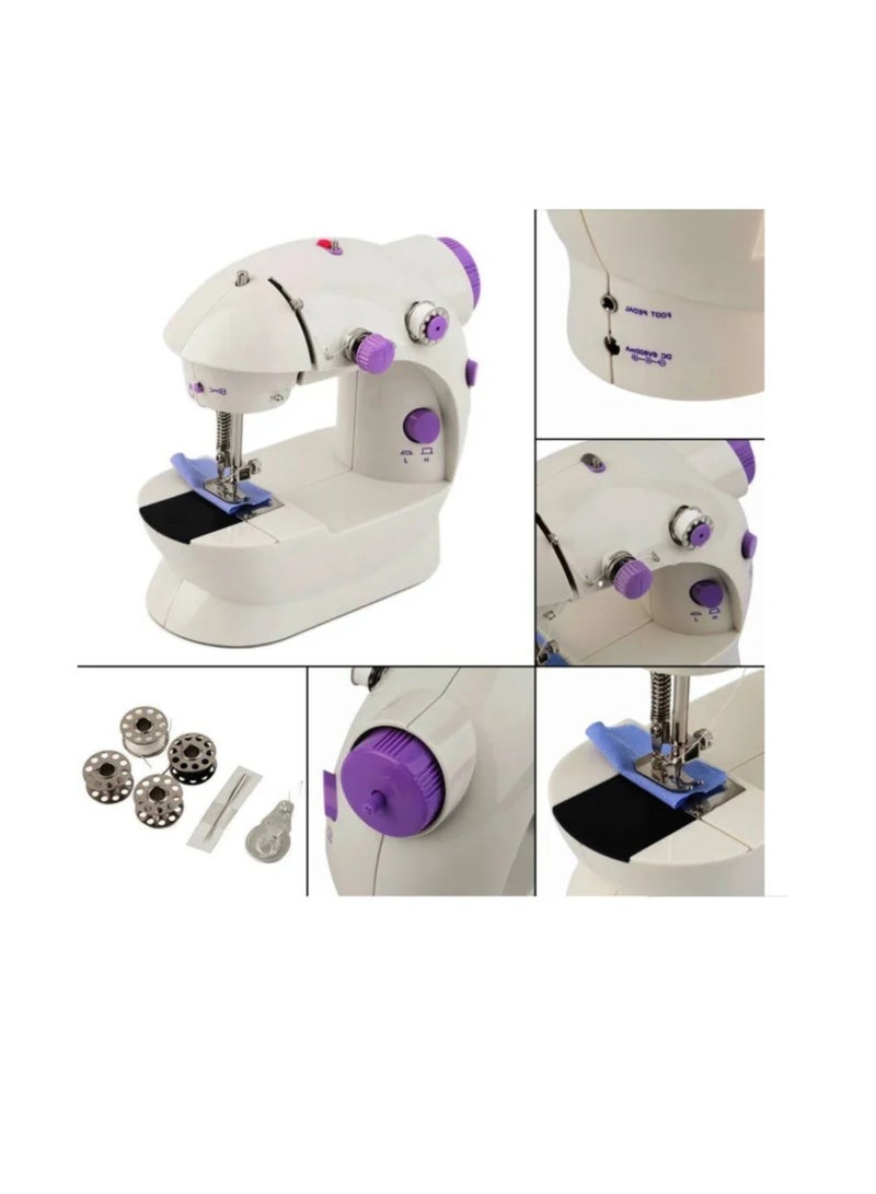 DIGI CORE Mini Sewing Machine Portable Household Sewing Machine For Beginners Double Threads And Two Speed-Multi-Function Mending Machine With Foot Pedal for Kids Women Travel and Quick Sewing - Image 5