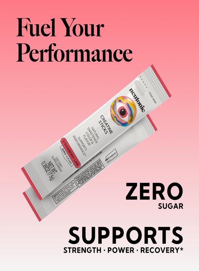 Neutonic Creatine Monohydrate | Strawberry Lime Flavored | Premium Micronized Creapure Creatine Powder | Supports Strength and Power | Zero Sugar, Vegan | Convenient Single-Serve Packets | 30 Sticks - Image 5