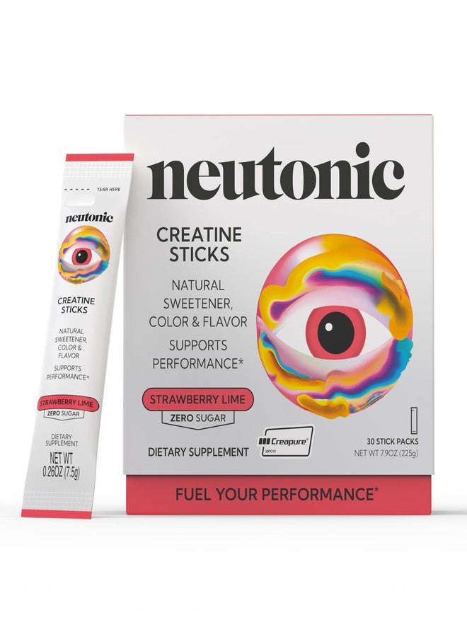 Neutonic Creatine Monohydrate | Strawberry Lime Flavored | Premium Micronized Creapure Creatine Powder | Supports Strength and Power | Zero Sugar, Vegan | Convenient Single-Serve Packets | 30 Sticks - Image 1