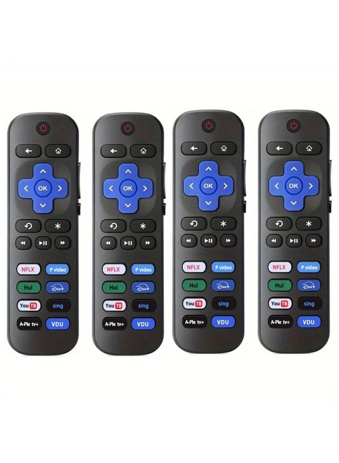 4 قطع جهاز تحكم عن بعد روكو أسود، اتصال بالأشعة تحت الحمراء، يعمل بالبطارية، متوافق مع 18 جهازًا - Image 2