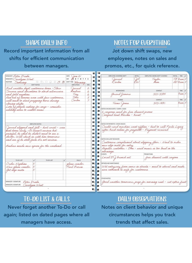 BookFactory BookFactory Manager Notebook Managers Log Book Planner Management Logbook  WireO 100 Pages 85 X 11 LOG1007CWPPManagerNotebookBX  - Image 4