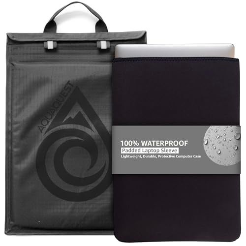 AquaQuest Storm 100% Waterproof Laptop Sleeve – Lightweight Ripstop Nylon Case, Welded Seams and Removable 5 mm Neoprene Liner – 17 in – Black – Fits up to 16.25 × 11.75 in - Image 1