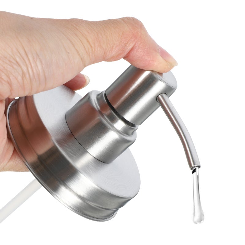 2pcs Jar Pump Lid Soap Dispenser Lid with Pump Stainless Steel Lotion Dispenser Lid - Image 4