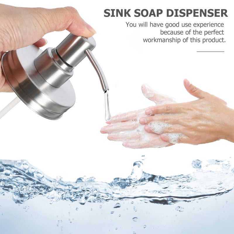 2pcs Jar Pump Lid Soap Dispenser Lid with Pump Stainless Steel Lotion Dispenser Lid - Image 5