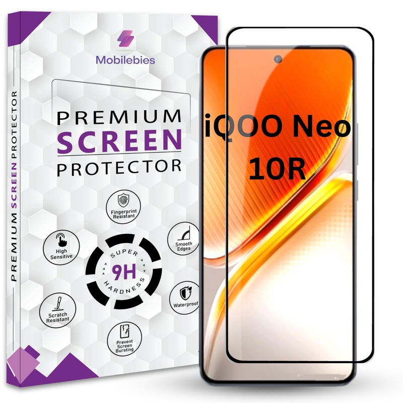 Mobilebies Premium Tempered Glass Screen Protector Guard For iQOO Neo 10R 5G / iQOO Neo 10 5G (6.78 Inch, Pack of 1) |Ultra Clear & Edge to Edge Coverage With Easy to installation kit - Image 1