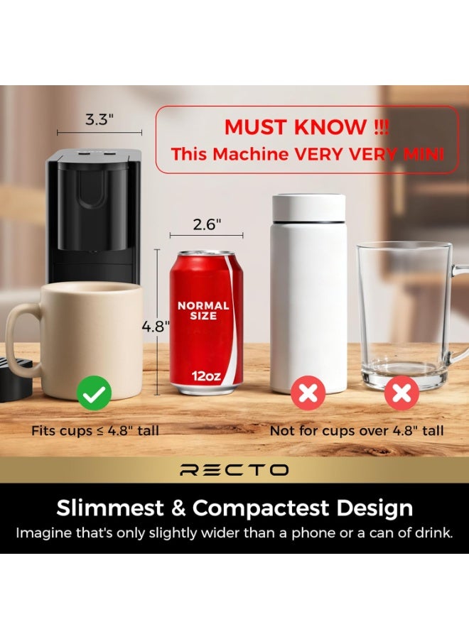RectoCafé Espresso Machine, 20 Bar Professional Italian Pump Coffee Machine, Extra Mini Espresso Maker for Home & Office, Black - Image 2